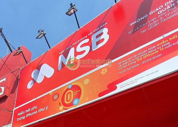 Biển hiệu quảng cáo cho hệ thống MSB Bank