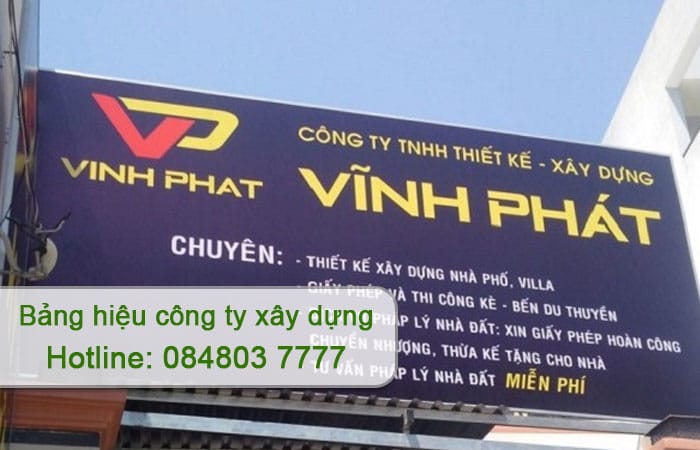 bảng hiệu công ty xây dựng