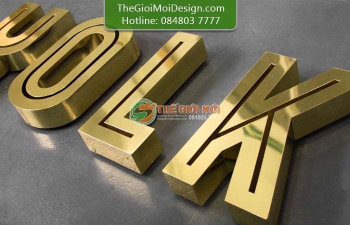 chữ inox vàng xước