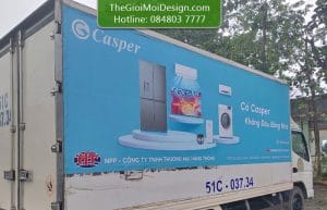 quảng cáo trên xe tải