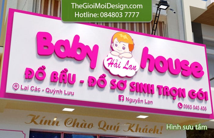 biển quảng cáo shop quần áo trẻ em