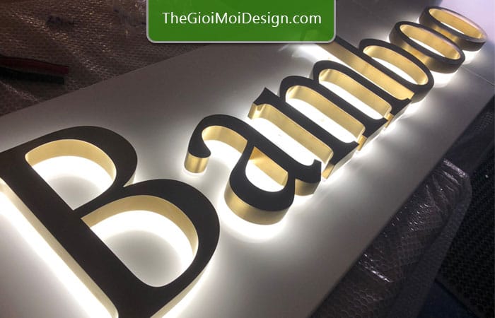 bảng hiệu chữ inox vàng