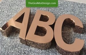 chữ inox mạ đồng