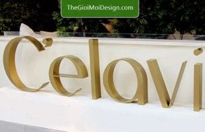 chữ nổi inox vàng